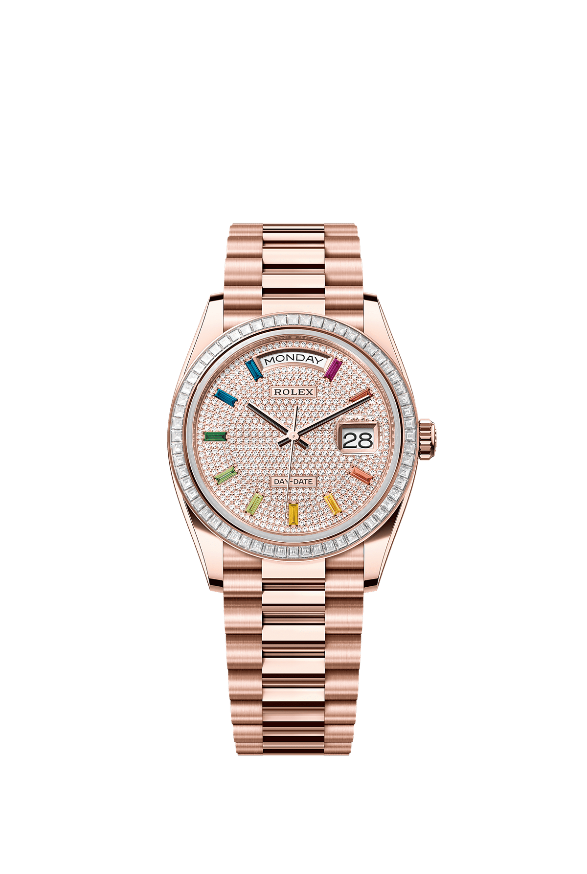 Day-Date 36 Oyster Perpetual Chronometer Watch 36mm 18ct Everose Gold Diamond-Paved Dial President Bracelet