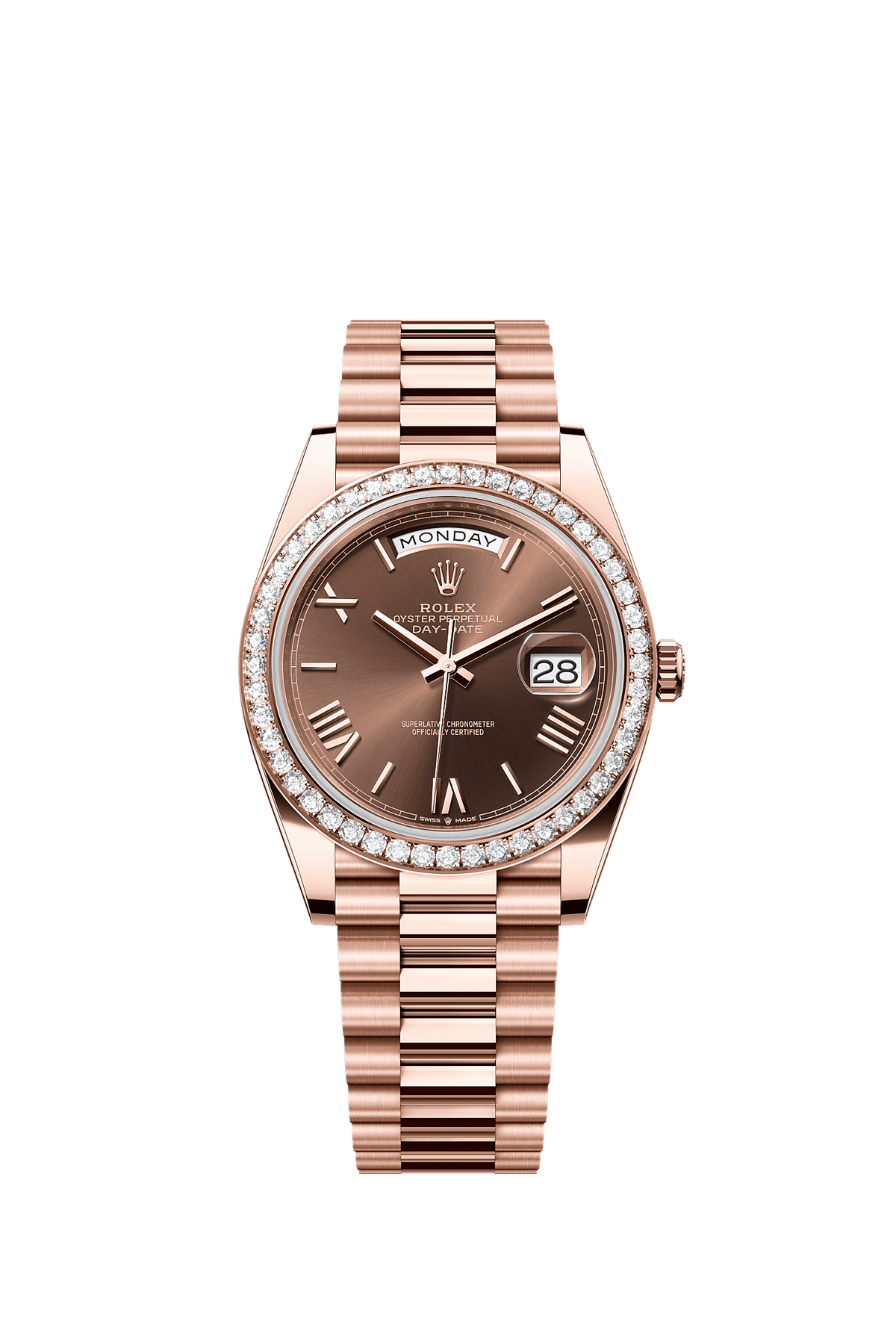 Day-Date 40 Oyster Perpetual Chronometer Watch 40mm 18ct Everose Gold Chocolate Dial President Bracelet