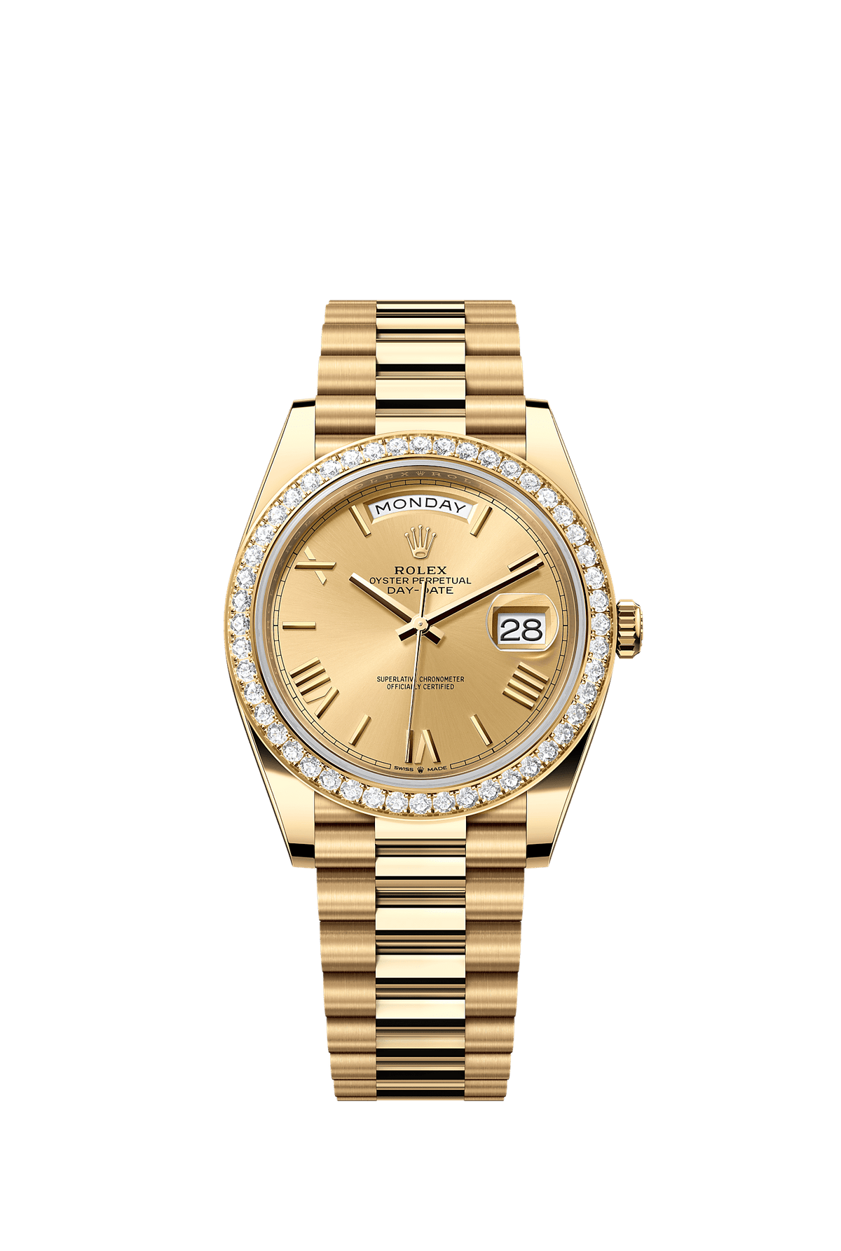 Day-Date 40 Oyster Perpetual Chronometer Watch 40mm 18ct Yellow Gold Champagne Diamond Dial President Bracelet