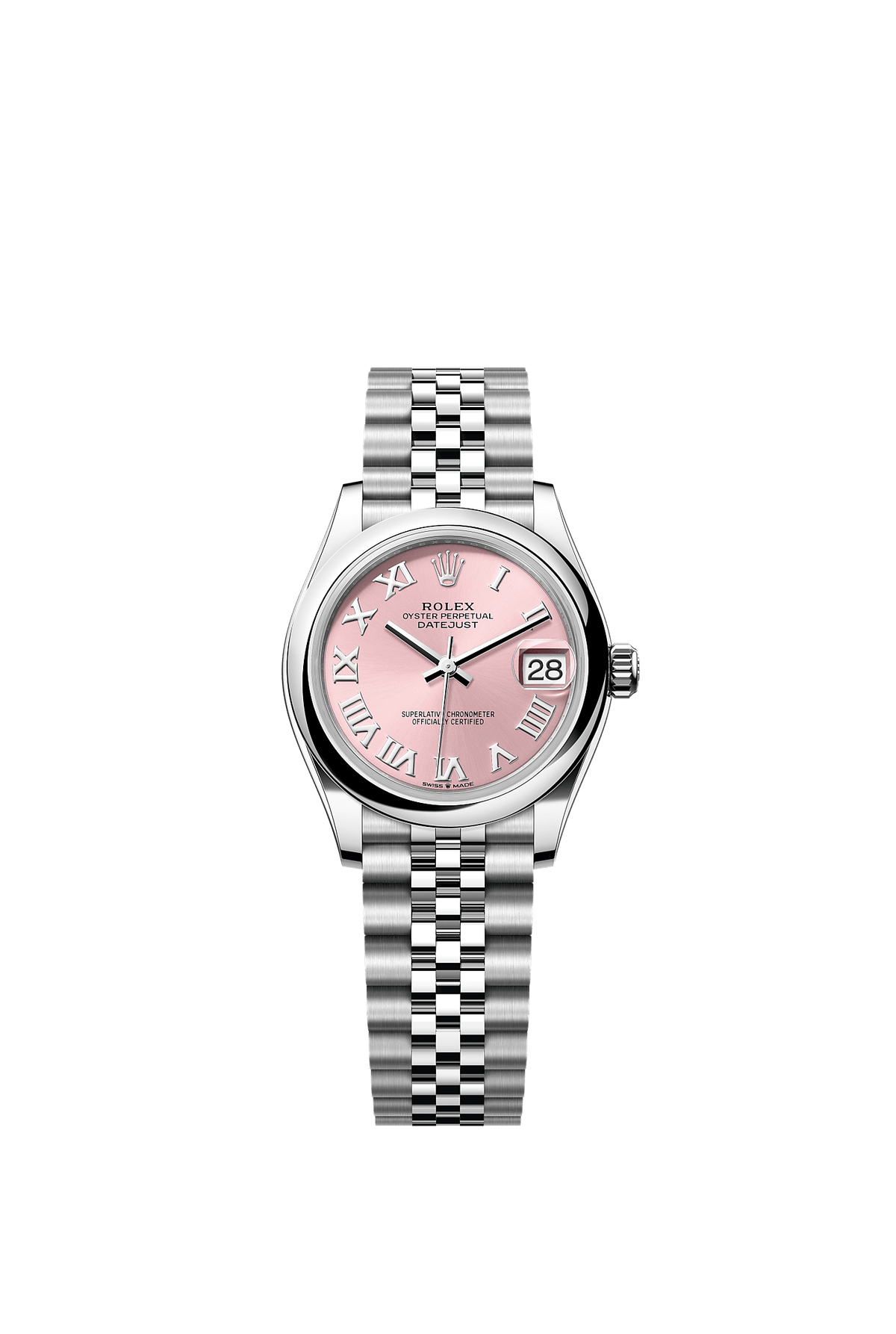 Datejust 31 Oyster Perpetual Chronometer Watch 31mm Oystersteel Pink Dial Jubilee Bracelet