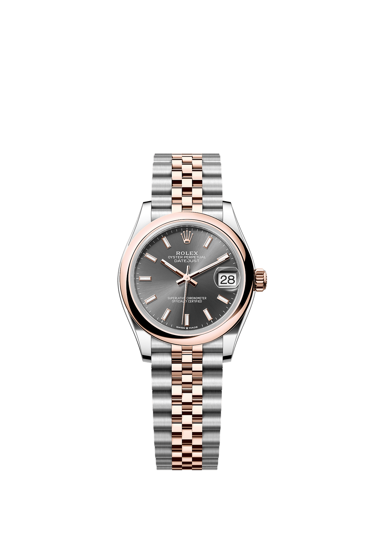 Datejust 31 Oystersteel Everose Gold Slate Dial Jubilee Bracelet 31mm Self-Winding Watch