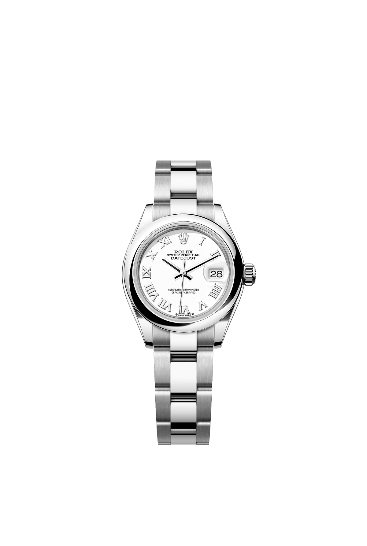 Lady-Datejust 28 Oystersteel White Dial Oyster Bracelet 28mm Self-Winding Watch