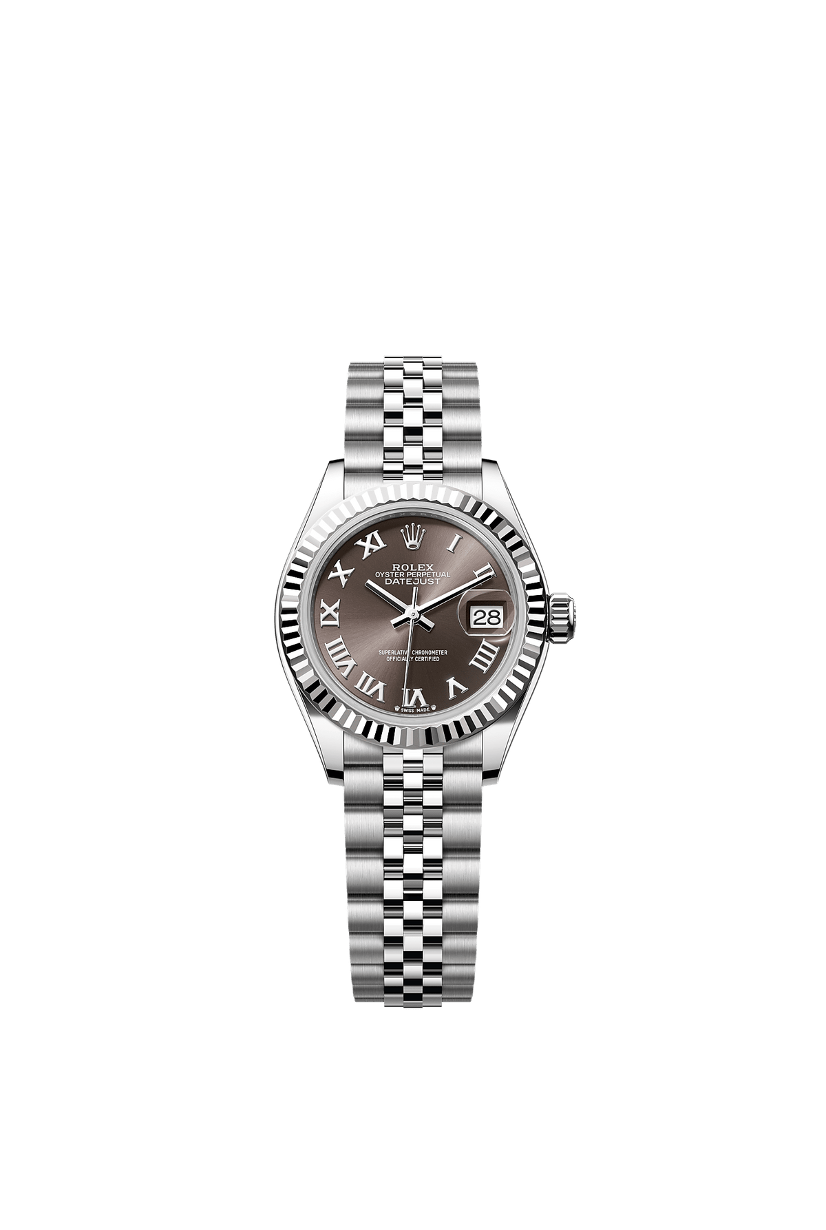 Lady-Datejust 28 Oystersteel White Gold Dark Grey Dial Jubilee Bracelet 28mm Self-Winding Watch
