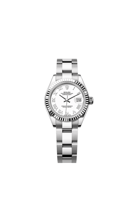 Lady-Datejust 28 Oystersteel White Gold White Lacquered Dial Oyster Bracelet 28mm Self-Winding Watch