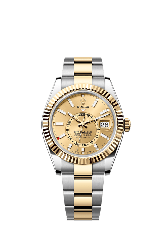 Sky-Dweller 42mm Oystersteel Yellow Gold Champagne Dial Oyster Bracelet Self-Winding Watch