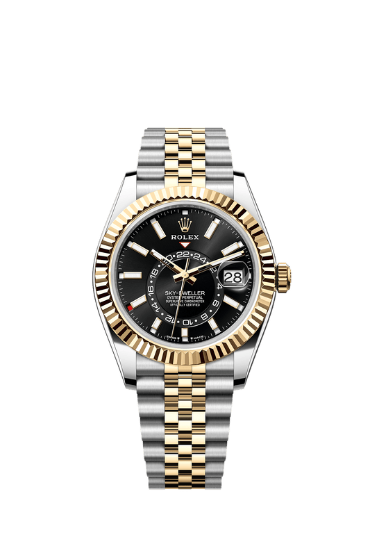 Sky-Dweller 42mm Oystersteel Yellow Gold Bright Black Dial Jubilee Bracelet Self-Winding Watch