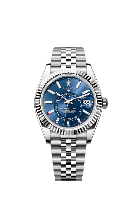 Sky-Dweller 42mm Oystersteel White Gold Bright Blue Dial Jubilee Bracelet Self-Winding Watch