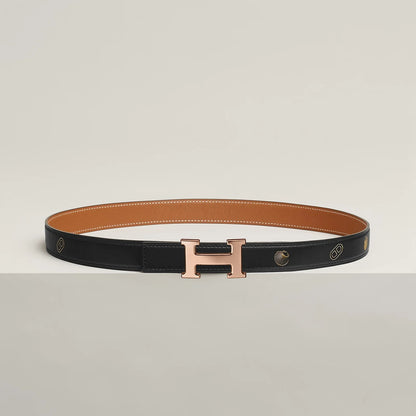 MINI H BELT BUCKLE & REVERSIBLE LEATHER STRAP 24 MM
