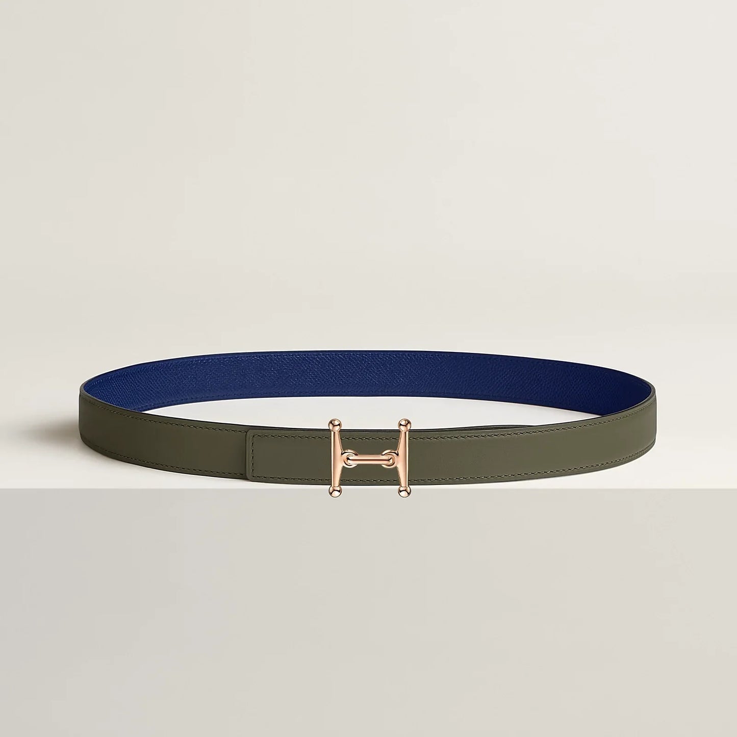 MORS H BELT BUCKLE & REVERSIBLE LEATHER STRAP 24 MM