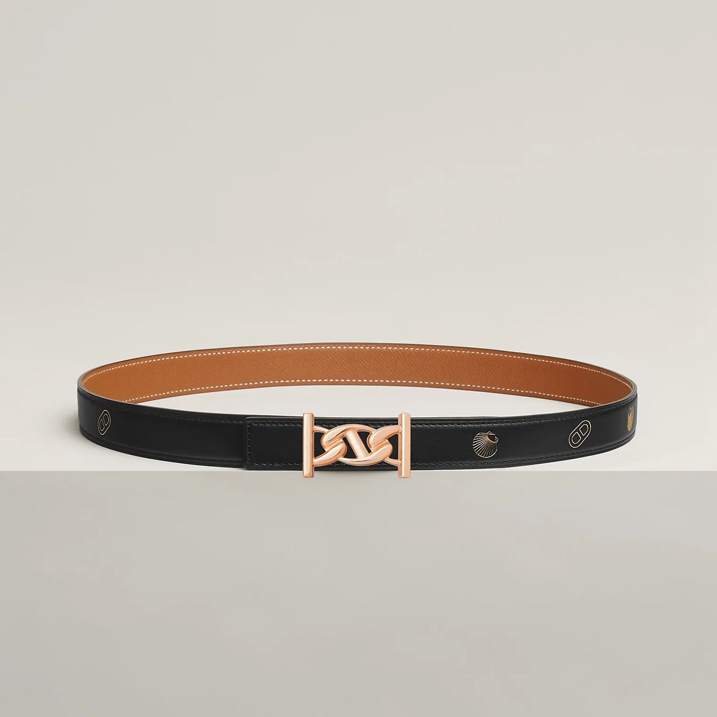 MY H BELT BUCKLE & REVERSIBLE LEATHER STRAP 24 MM