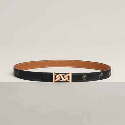 MY H BELT BUCKLE & REVERSIBLE LEATHER STRAP 24 MM