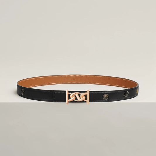 MY H BELT BUCKLE & REVERSIBLE LEATHER STRAP 24 MM