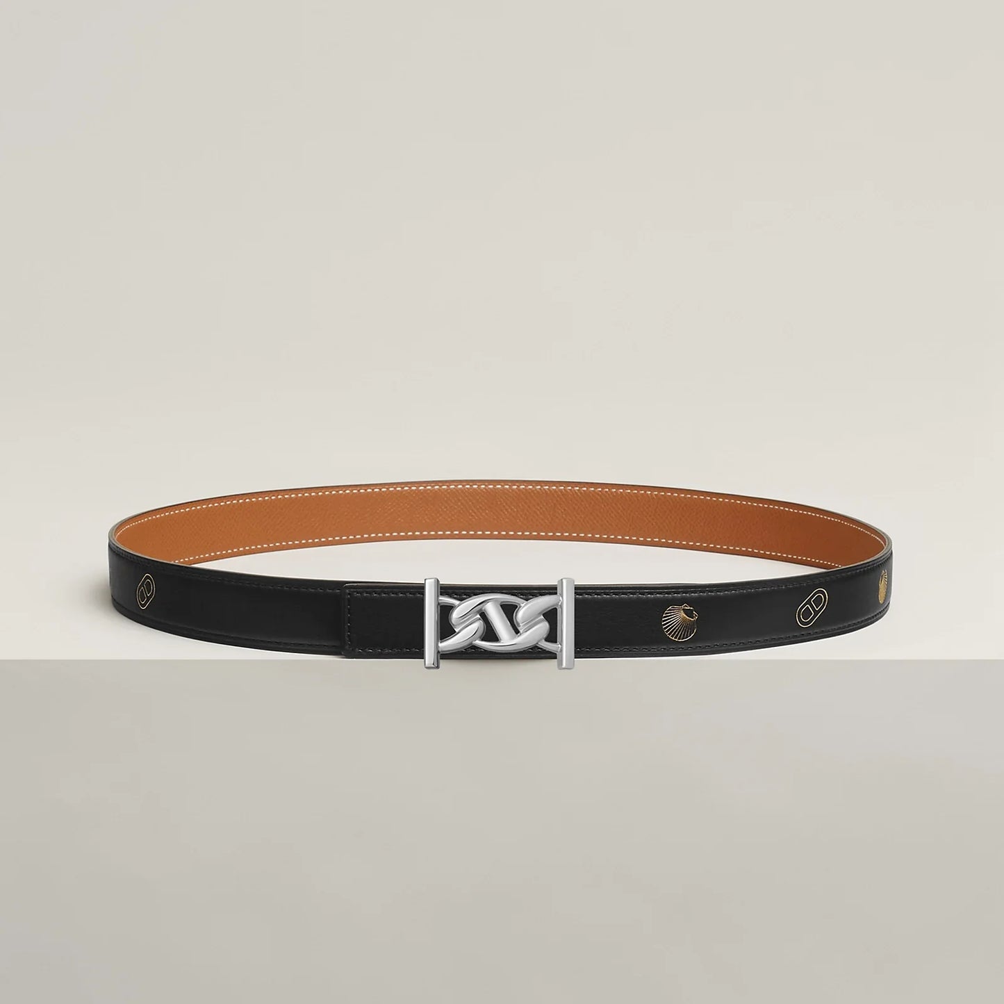 MY H BELT BUCKLE & REVERSIBLE LEATHER STRAP 24 MM