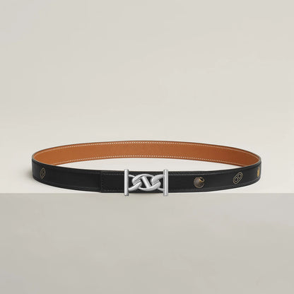 MY H BELT BUCKLE & REVERSIBLE LEATHER STRAP 24 MM