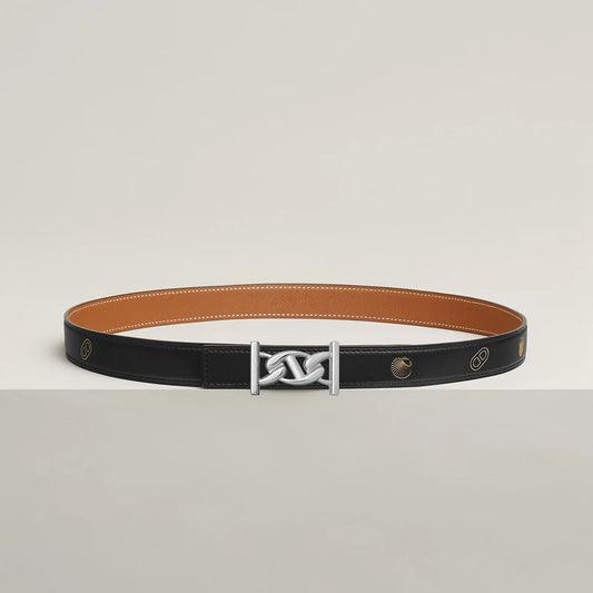 MY H BELT BUCKLE & REVERSIBLE LEATHER STRAP 24 MM