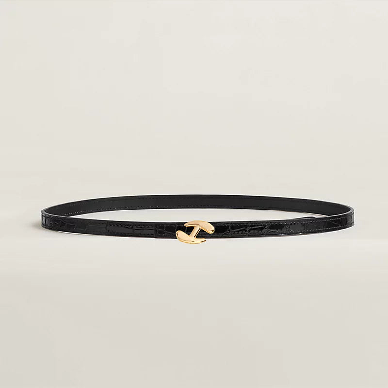 MY H BELT BUCKLE & REVERSIBLE LEATHER STRAP 13 MM