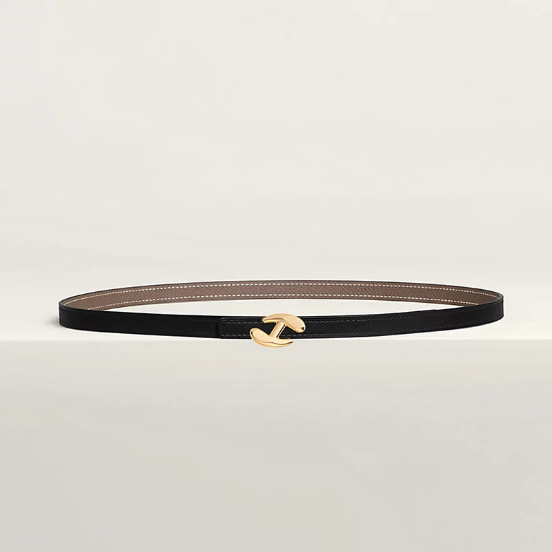 MY H BELT BUCKLE & REVERSIBLE LEATHER STRAP 13 MM