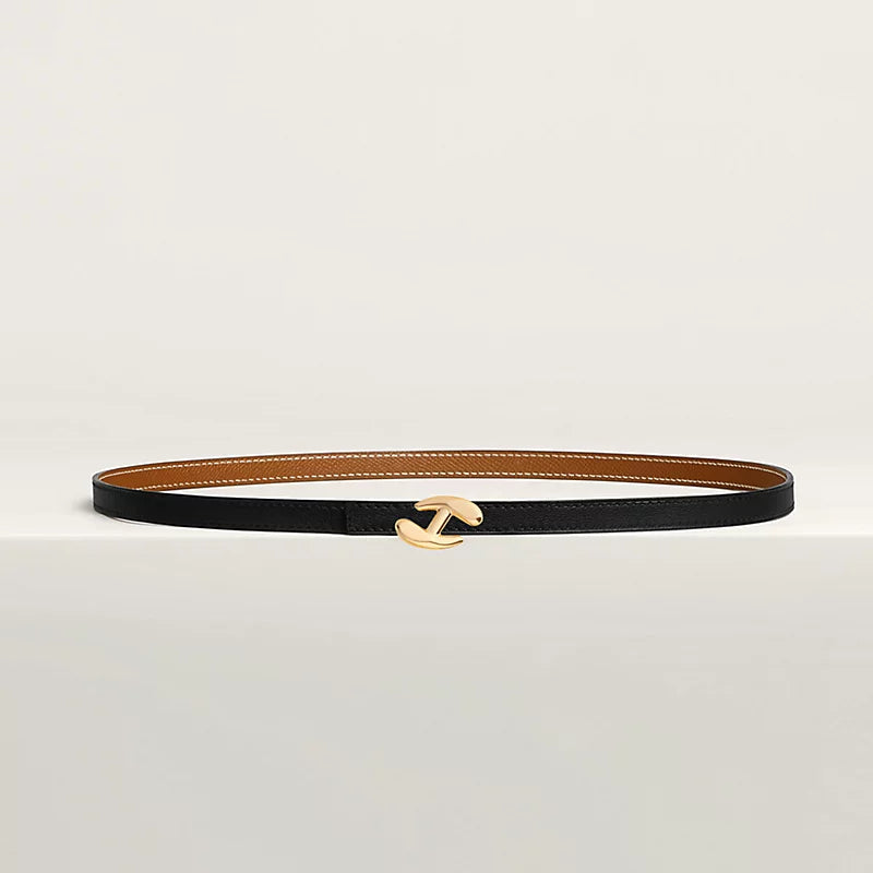 MY H BELT BUCKLE & REVERSIBLE LEATHER STRAP 13 MM