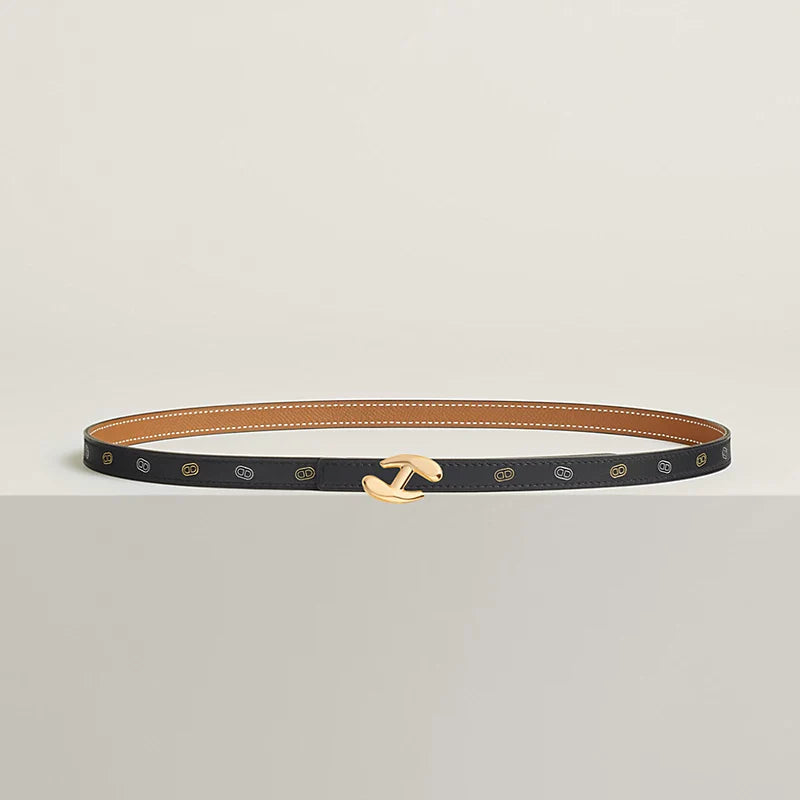 MY H BELT BUCKLE & REVERSIBLE LEATHER STRAP 13 MM