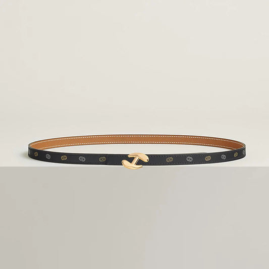 MY H BELT BUCKLE & REVERSIBLE LEATHER STRAP 13 MM