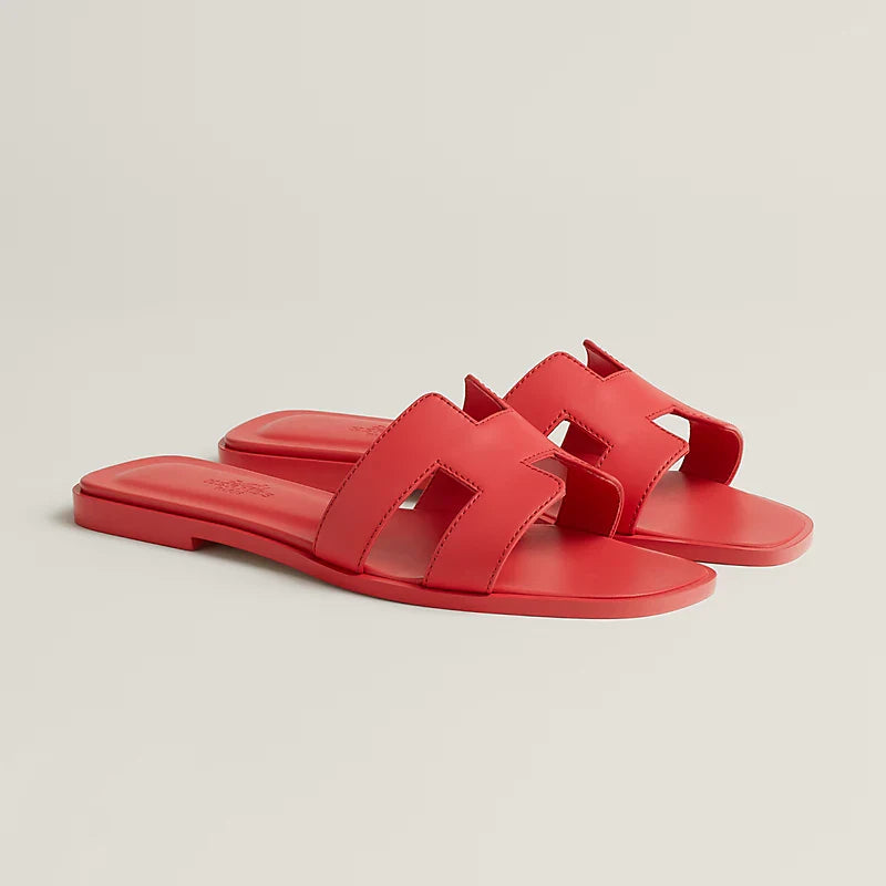 Rose Vermillon - Beige Perlino Oran sandal