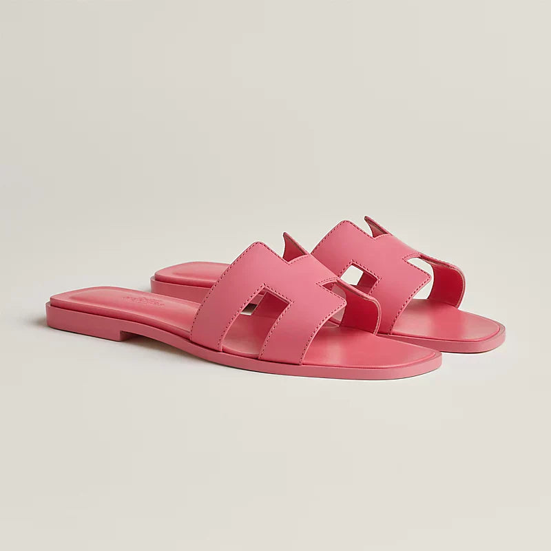 Rose Vermillon - Beige Perlino Oran sandal