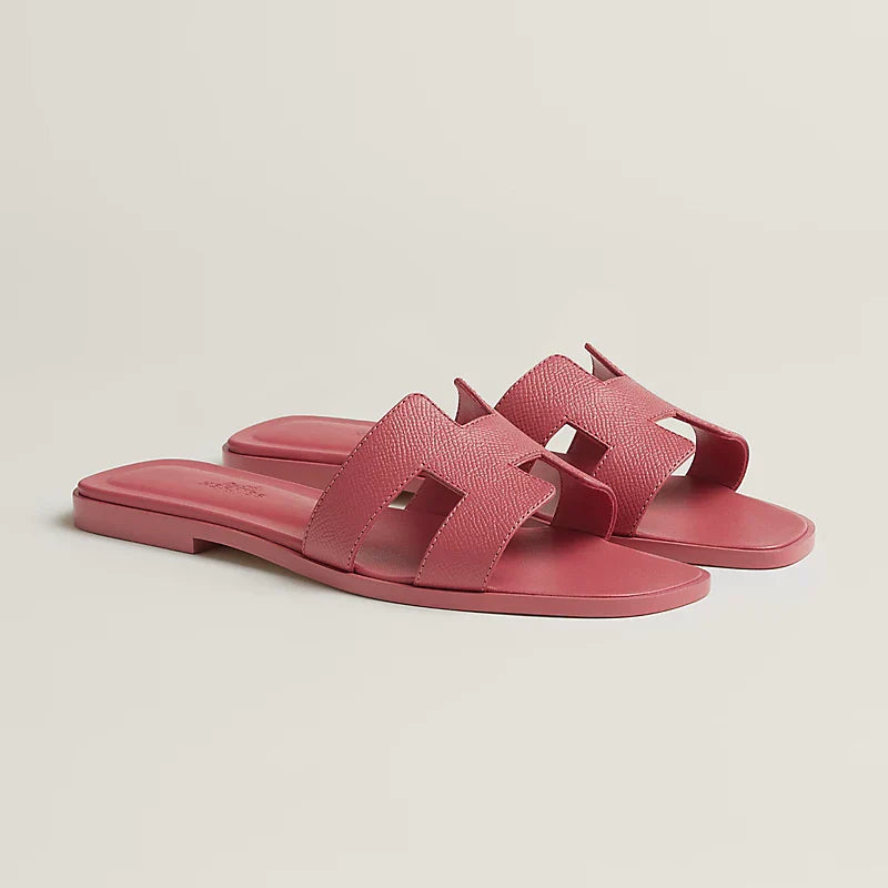 Rose Vermillon - Beige Perlino Oran sandal