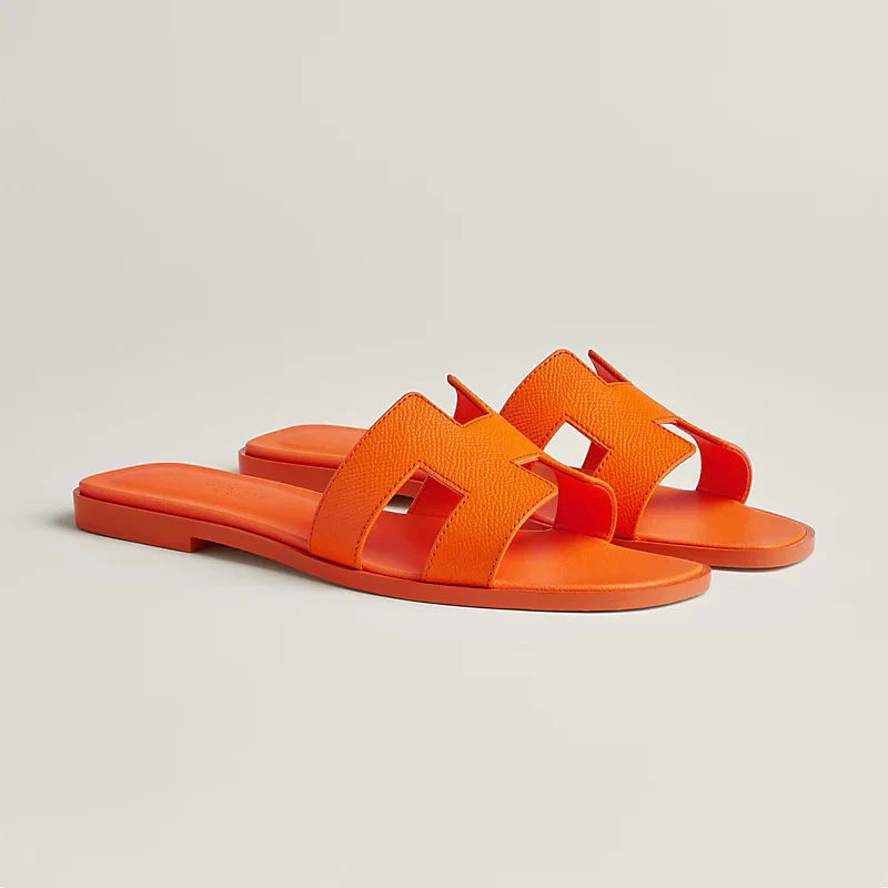 Rose Vermillon - Beige Perlino Oran sandal