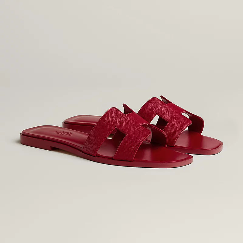 Rose Vermillon - Beige Perlino Oran sandal