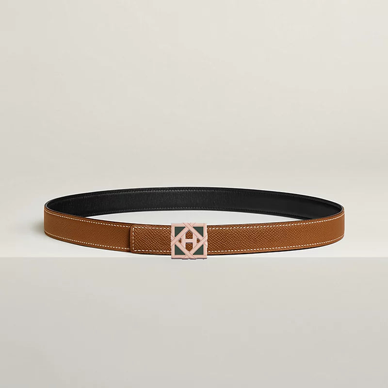 H Roseraie Belt Buckle & Hermès Sur Mer Reversible Leather Strap 24 MM