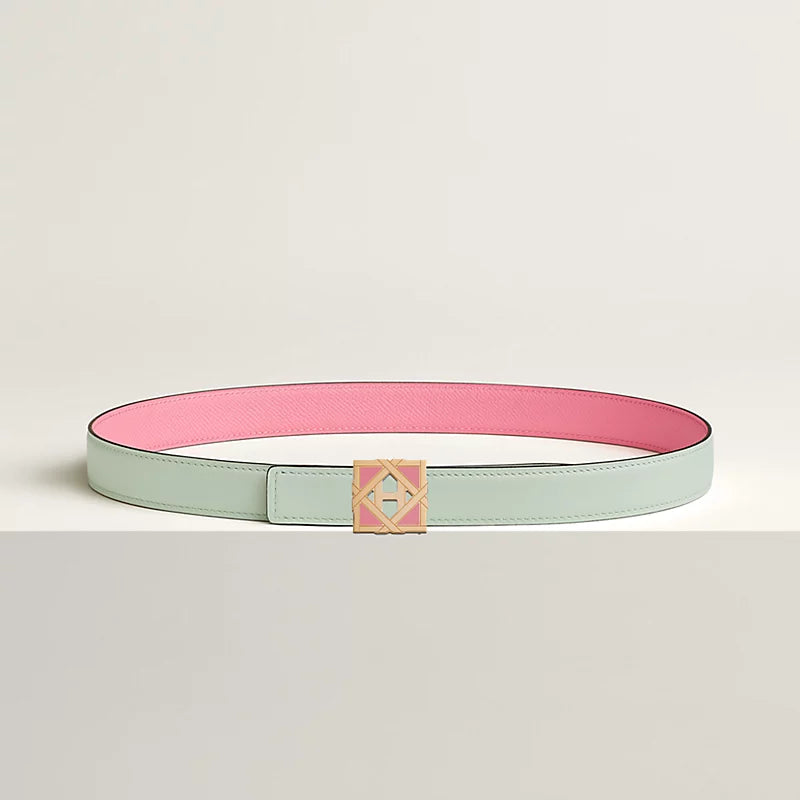 H Roseraie Belt Buckle & Hermès Sur Mer Reversible Leather Strap 24 MM
