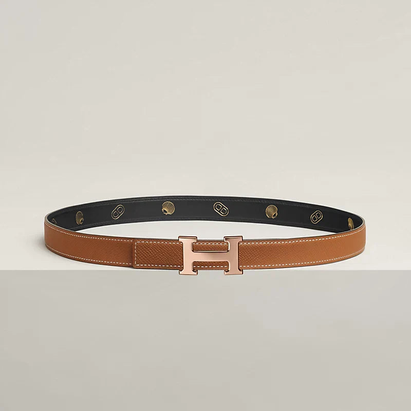Mini H Belt Buckle & Reversible Leather Strap 24 MM