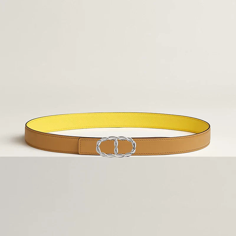 Maillon Torsade Belt Buckle & Reversible Leather Strap 24 MM