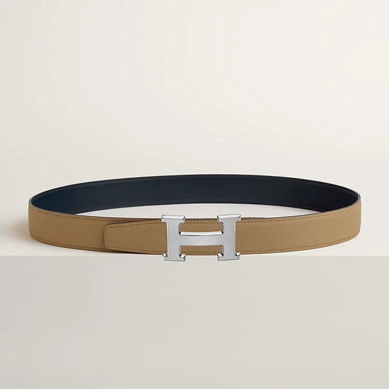 H Belt Buckle & Reversible Leather Strap 32 MM