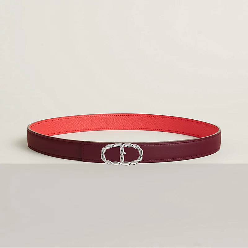 Maillon Torsade Belt Buckle & Reversible Leather Strap 24 MM