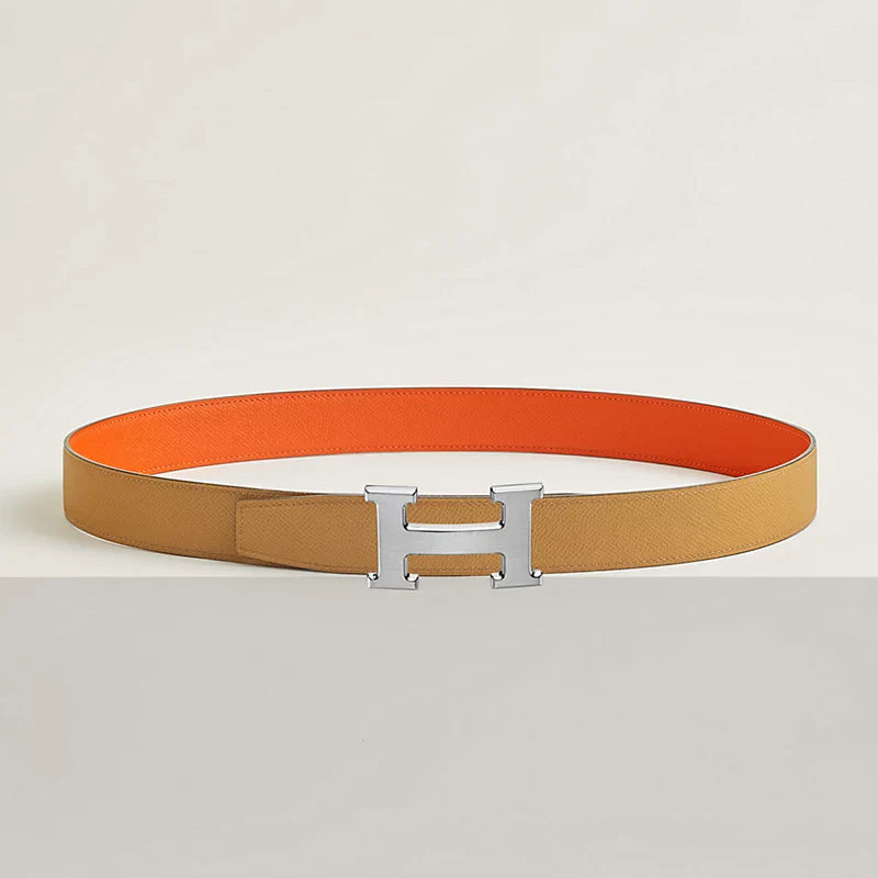 H Belt Buckle & Reversible Leather Strap 32 MM