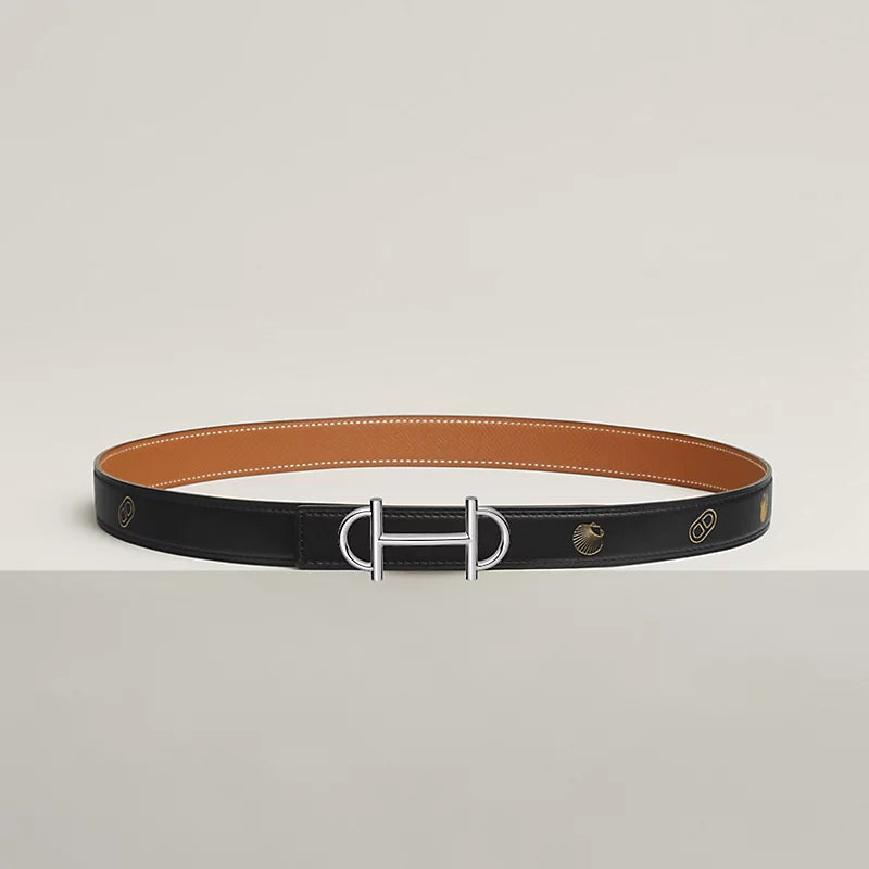 Gamma Belt Buckle & Reversible Leather Strap 24 MM