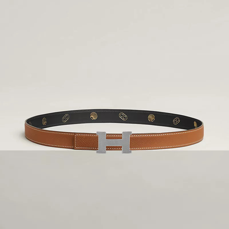 Mini Constance Guillochee Belt Buckle & Reversible Leather Strap 24 MM