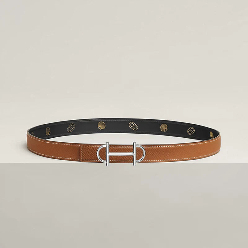 Gamma Belt Buckle & Reversible Leather Strap 24 MM